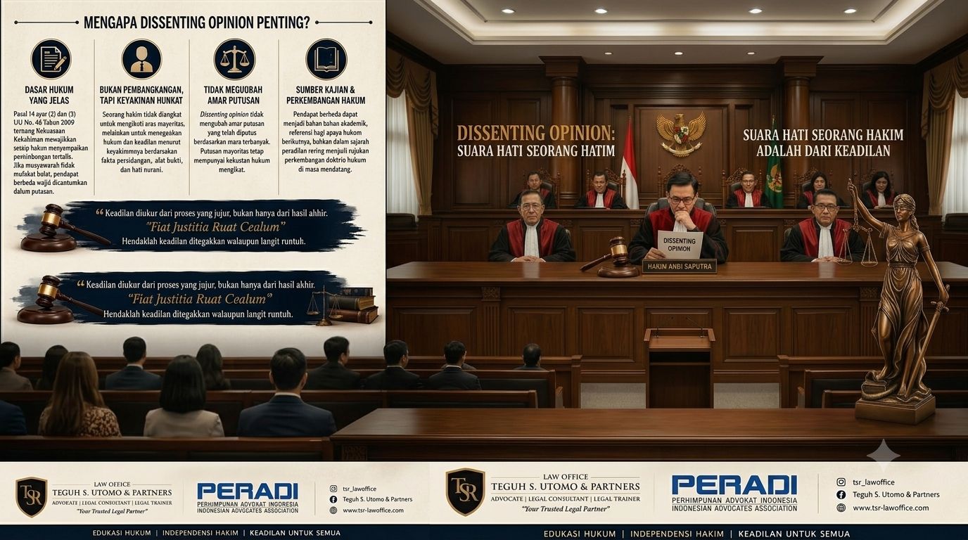 Dissenting Opinion Hakim Andi: Ketika Independensi Hakim Berbicara dalam Perkara Nadiem Makarim Oleh: Dr. Teguh S. Utomo, S.Psi., S.H., M.H., M.M., CTT.