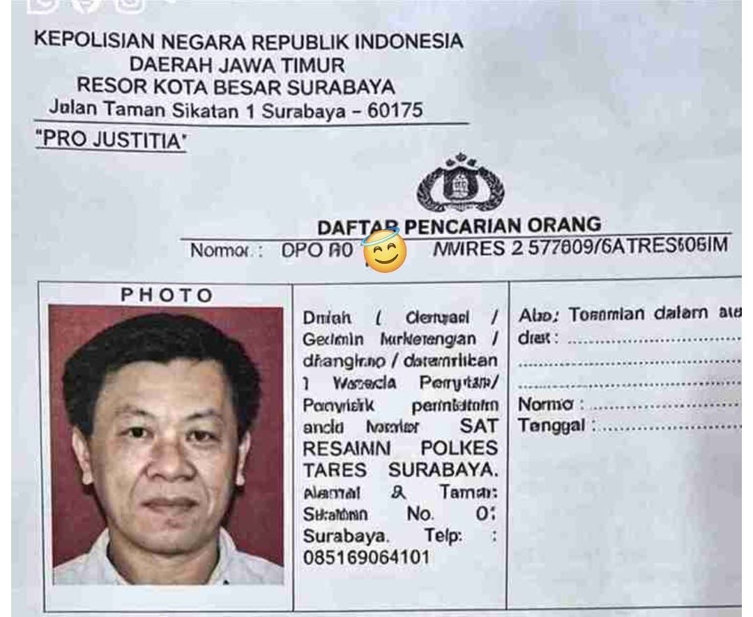 PRESS RELEASE Teguh,Santoso dan Rekan  LAW FIRM Dr. Teguh Suharto Utomo Memohon Atensi Kapolri, Kapolda Jawa Timur, Kapolrestabes Surabaya, dan Kapolda Sulawesi Tengah untuk Segera Menangkap DPO Tan Irwan
