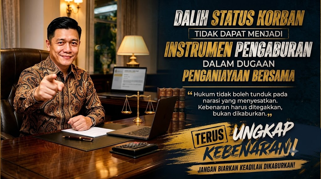 DALIH "SAYA KORBAN" TIDAK BOLEH JADI TAMENG DUGAAN PENGEROYOKAN