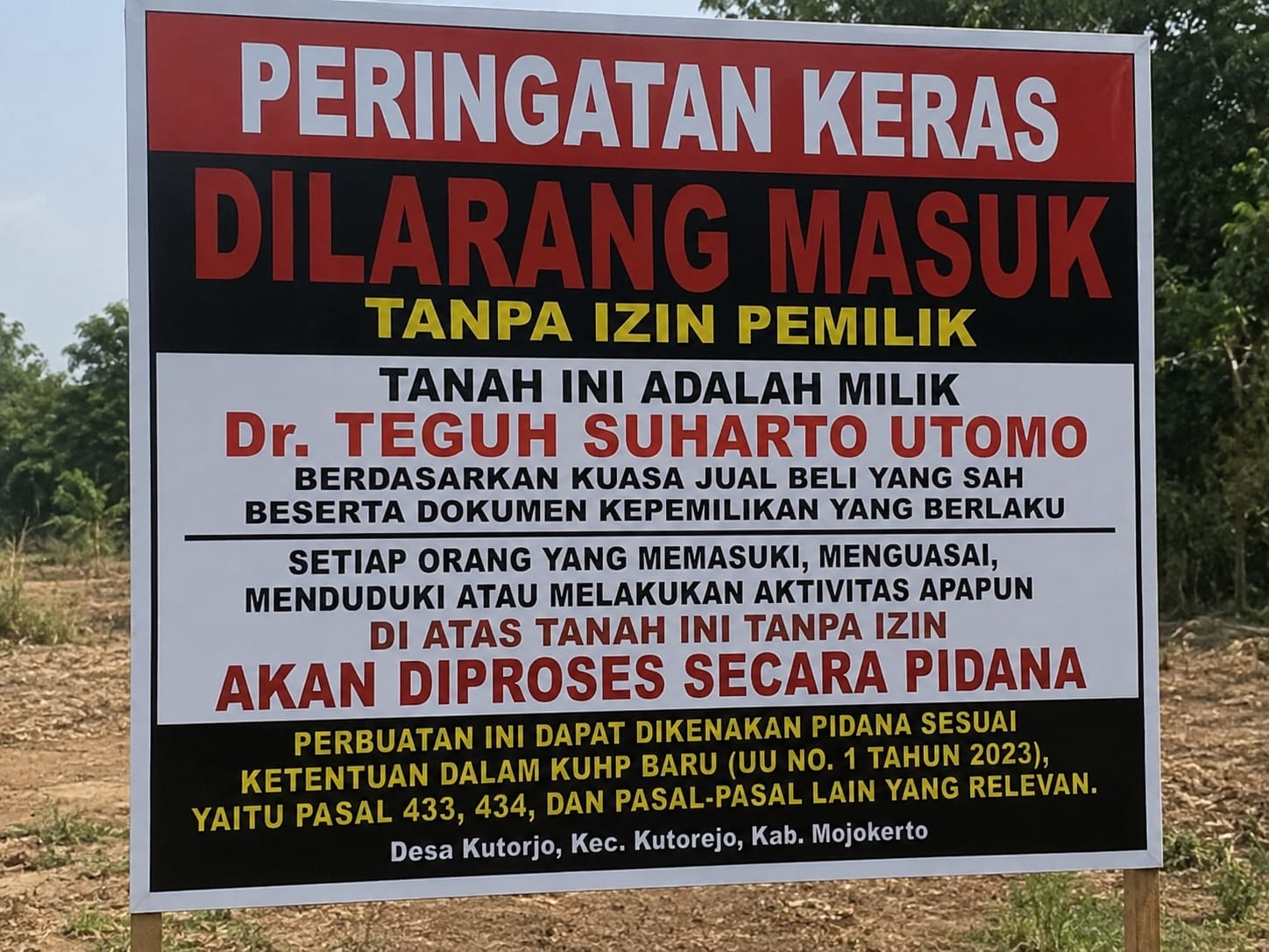 Ahli Waris Almarhum Judy Purwastuti Diminta Menghormati Hak Pemilik Tanah, Dr. Teguh Suharto Utomo: "Jangan Timbulkan Persoalan Hukum Baru"